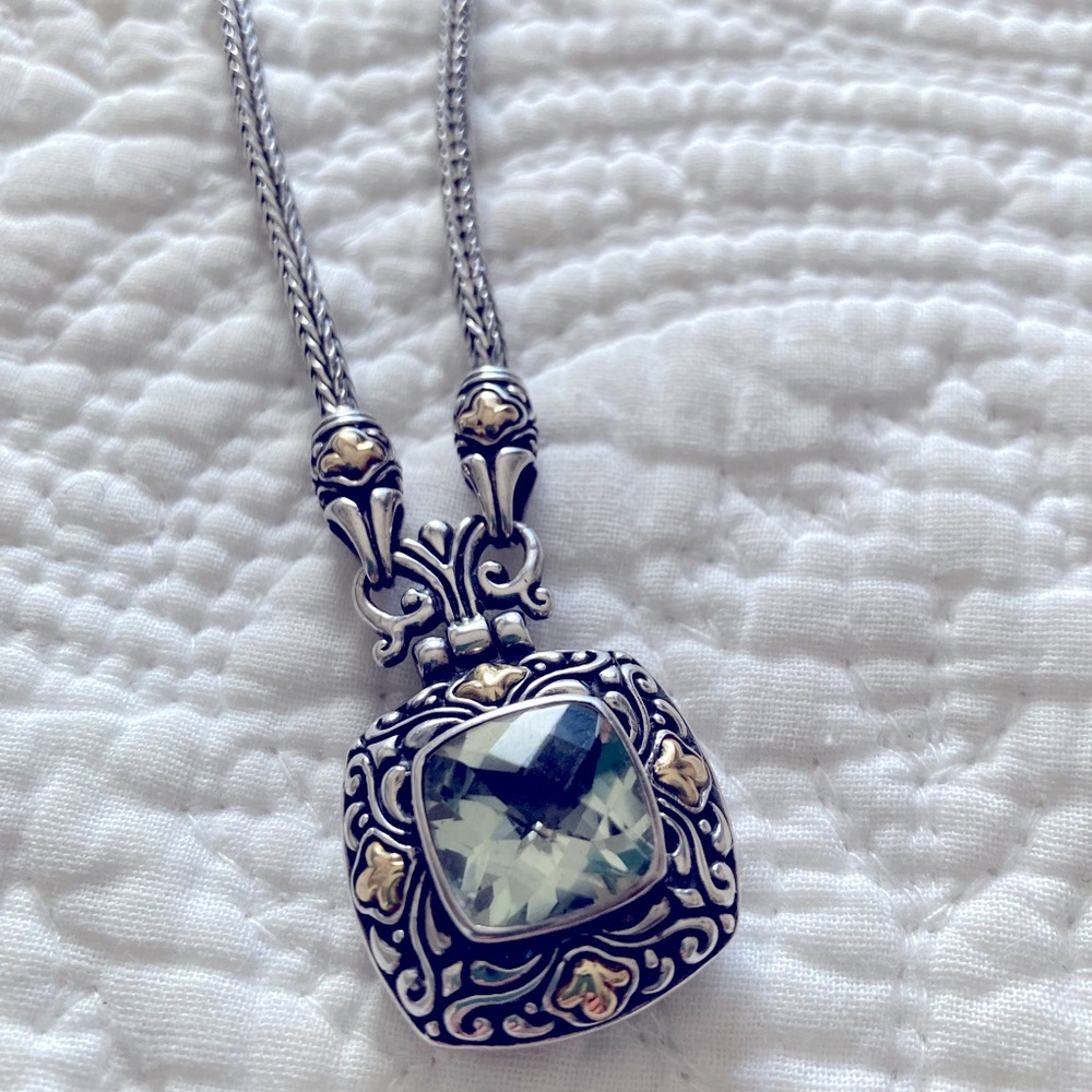 Samuel B. 18k Gold & Sterling Silver Peridot Necklace